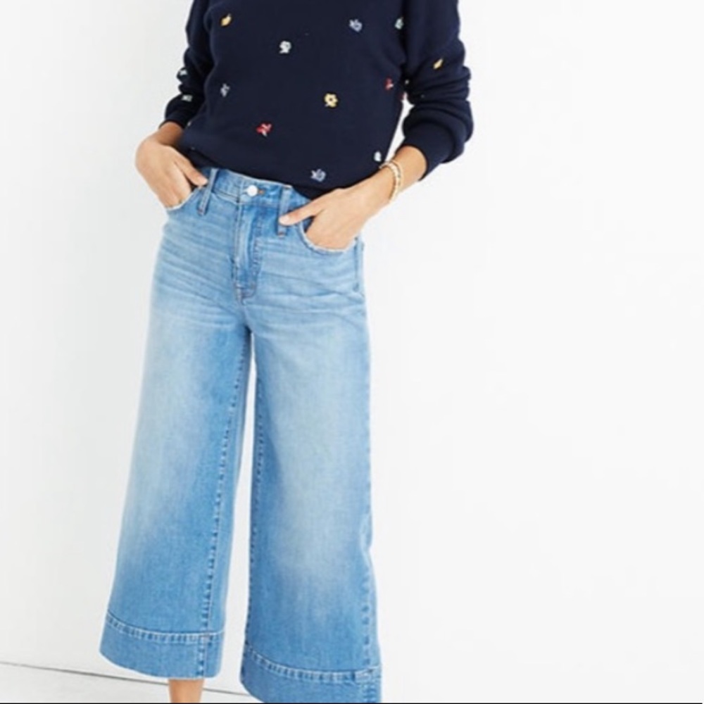 MADEWELL denim wide leg crop